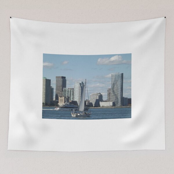 Item preview, Sailboat, Hudson River, Jersey City Skyline, Jersey City, New Jersey designed and sold by lenspiro.