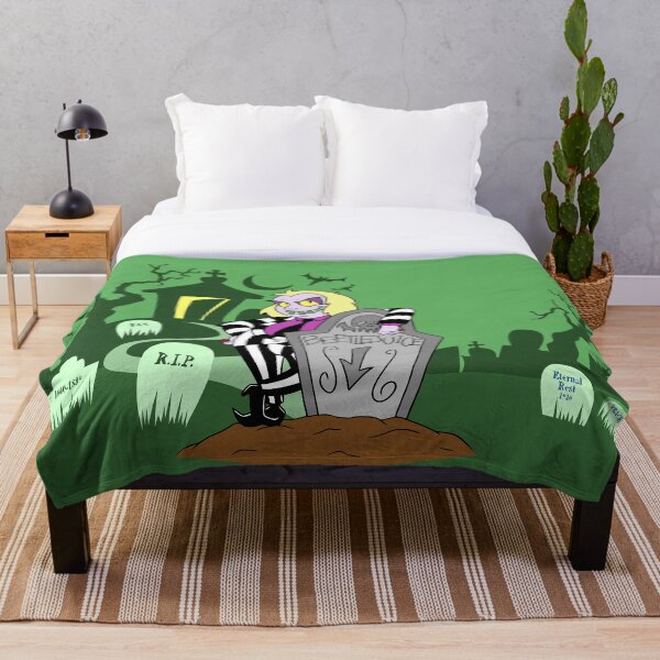 Beetlejuice RIP Throw Blanket