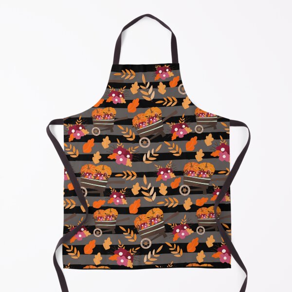 Item preview, Fall Colors Pattern with Wheelbarrows, Flowers and Leaves designed and sold by Jennifer Church.
