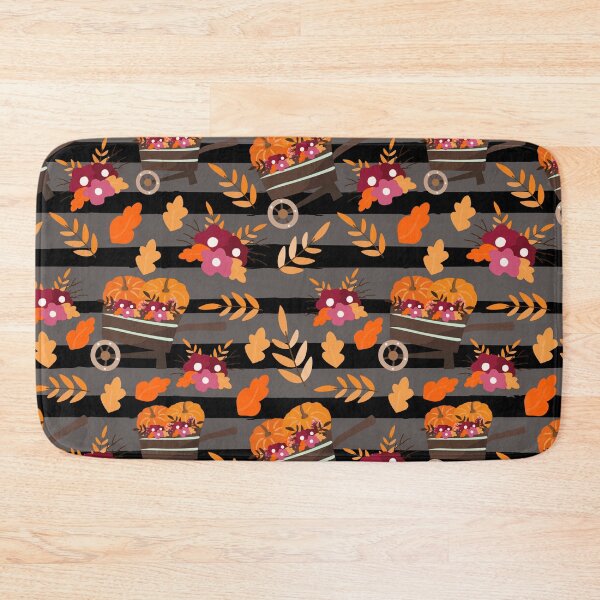 Item preview, Fall Colors Pattern with Wheelbarrows, Flowers and Leaves designed and sold by Jennifer Church.