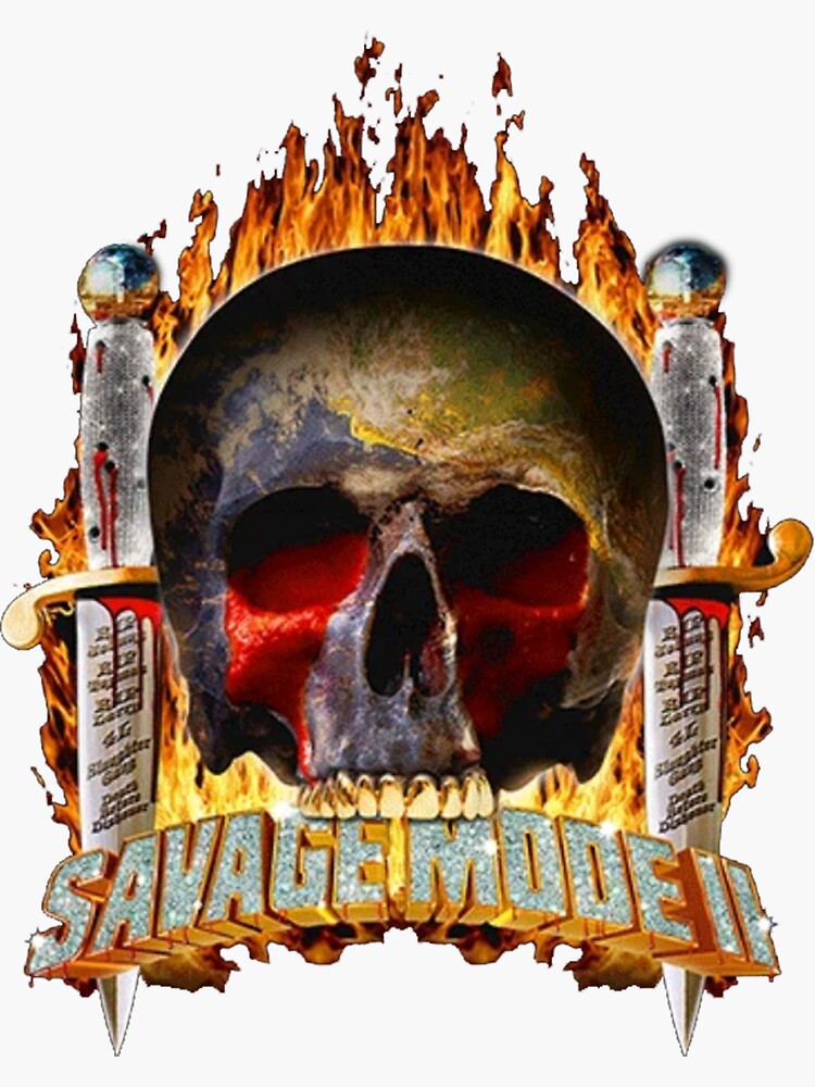 21 Savage, New Official Savage Mode II Skull Merch, Rare Savage Mode 2  Merch Sticker for Sale by Reto Run