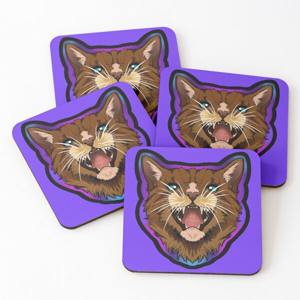 Item preview, Stylised cat meowing with eye mood Aura / background  designed and sold by IllustrateLaw.