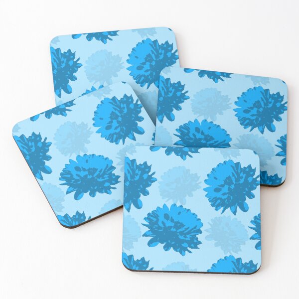 Artikelvorschau, Minimalistische blaue Blumen entworfen und verkauft von Caryn Pinkston.