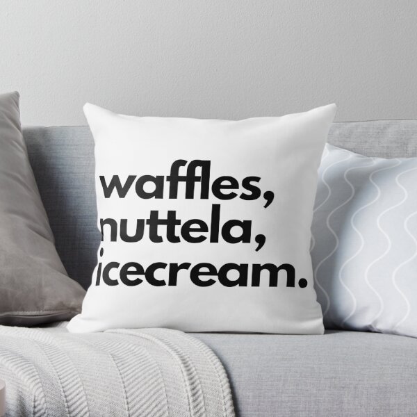 Waffles, nuttela, ice cream. Throw Pillow