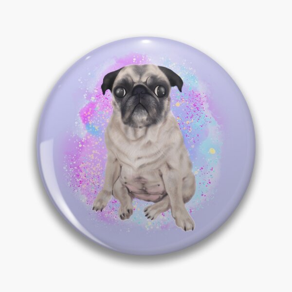 Item preview, Coco The Pug Watercolor Purple Background designed and sold by CoconatStudio.