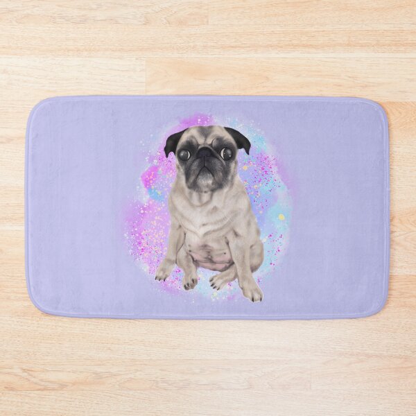 Item preview, Coco The Pug Watercolor Purple Background designed and sold by CoconatStudio.