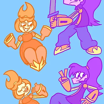 Artwork thumbnail, Yuriko and Ranru Pattern by AmphibiaComics