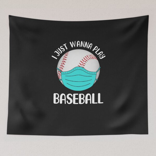 Item preview, I Just Wanna Play Baseball Wear Mask Funny Quarantine designed and sold by CreativeGift.
