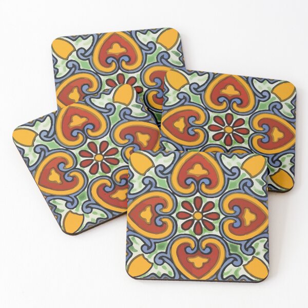 Item preview, Flor TILE Talavera yellow hearts mexican authentic decoration designed and sold by T-Mex.