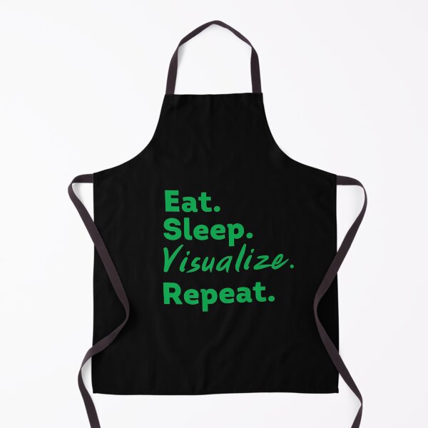 Aperçu de l'œuvre Green Eat Sleep Visualize Repeat - Loi de l'attraction créée et vendue par LoA-Lady.