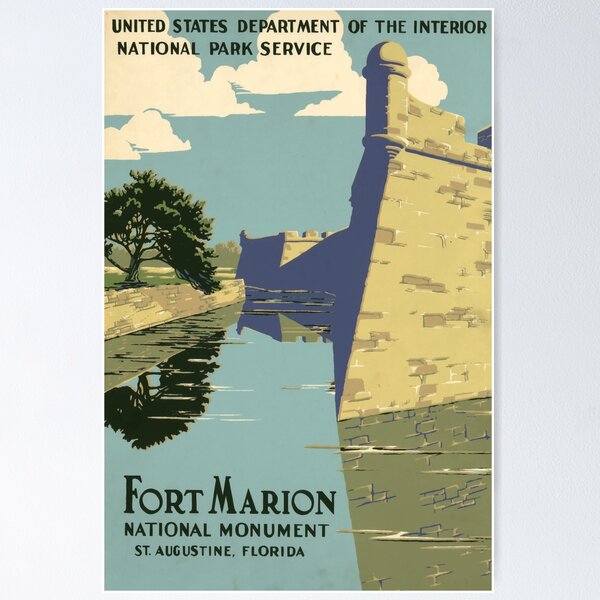 Item preview, Fort Marion retro poster designed and sold by CorasPosters.