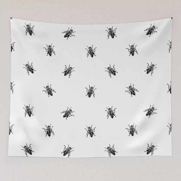 Item preview, HouseFly Drawing Motif Print Pattern designed and sold by DFLC Prints.