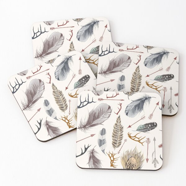 Item preview, Boho Feathers Arrows and Antlers Pattern designed and sold by Jennifer Church.