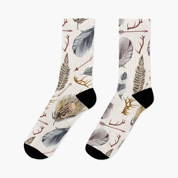 Item preview, Boho Feathers Arrows and Antlers Pattern designed and sold by Jennifer Church.