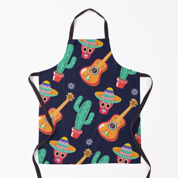 Item preview, Blue Green Pink Sugar Skull Guitar Cactus Mexico Abstract Pattern designed and sold by IamTrending.