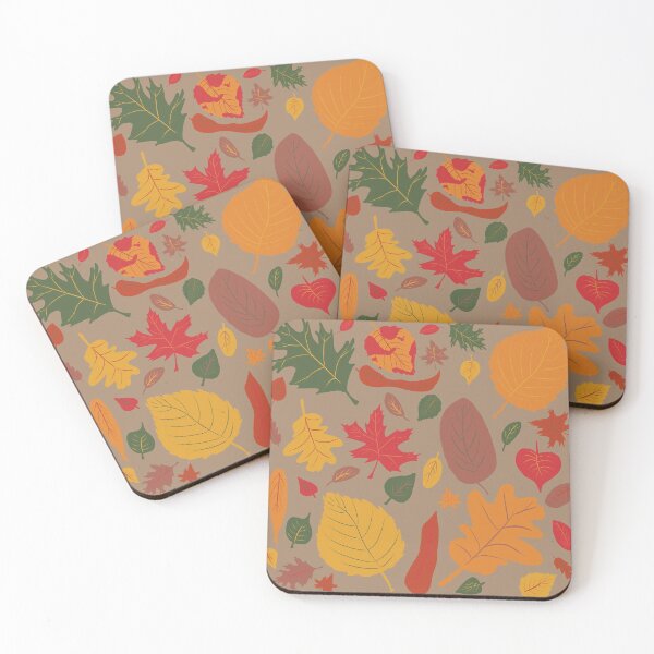 Item preview, Autumn Leaves on a Brown Background designed and sold by ArtbyLinnea.