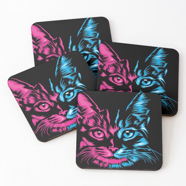 Item preview, cats in pink blue designed and sold by chapunkart.