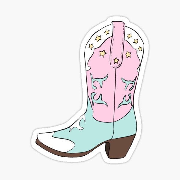 Pink Cowboy Boot Sticker