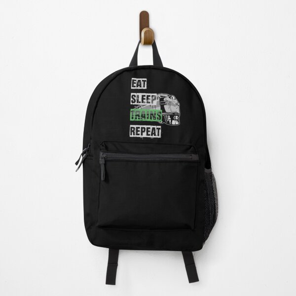 Item preview, Eat Sleep Trains Repeat Model Railroading and Railways Funny Bold Design with Green Text. designed and sold by UrTops.