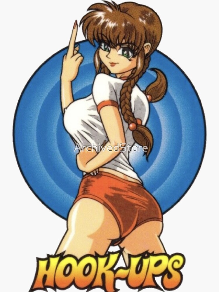 Vintage Anime Girl Hook Ups | Sticker