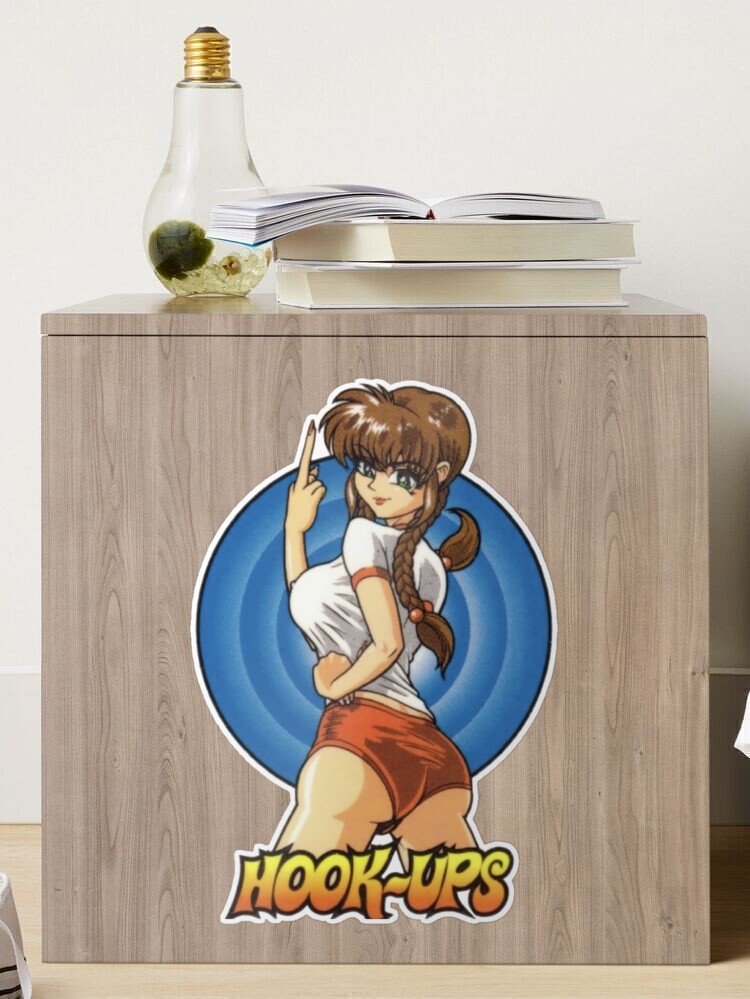Vintage Anime Girl Hook Ups Sticker for Sale by ArchivedStore