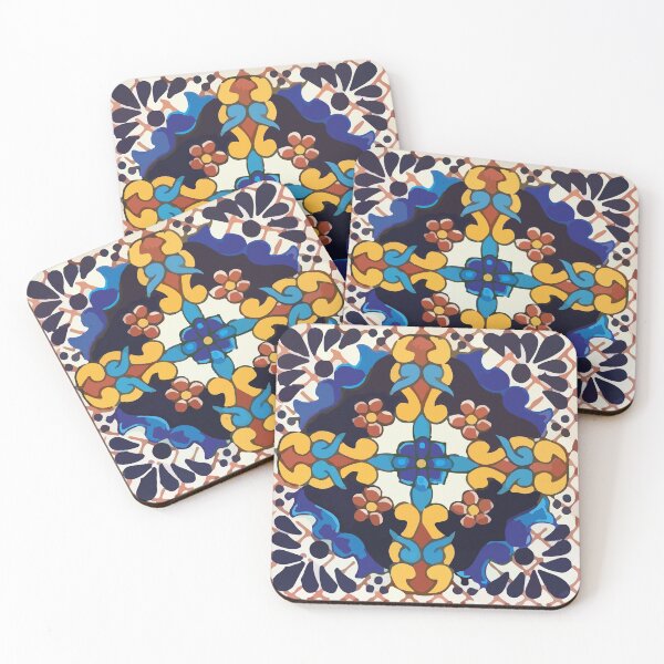 Item preview, Rustic authentic mexican talavera tile design glazed ceramic abstract pattern designed and sold by T-Mex.