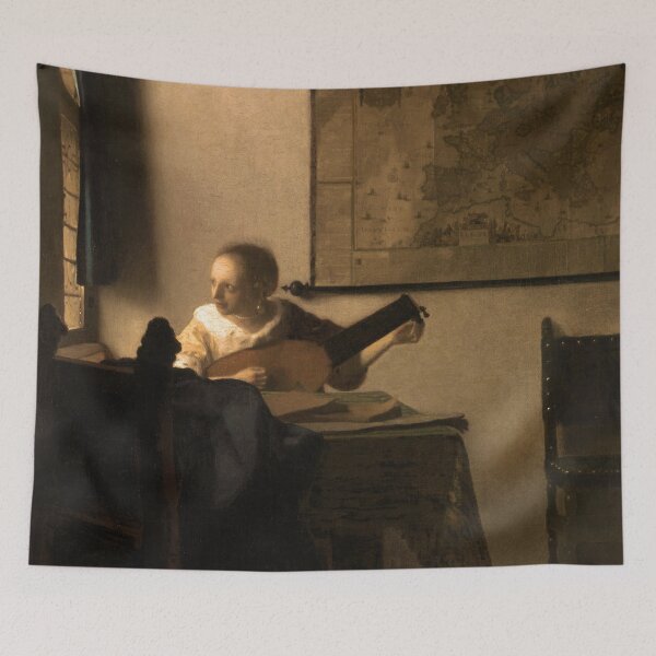 Item preview, Johannes Vermeer "Woman with a Lute" designed and sold by Alexandra Dahl.