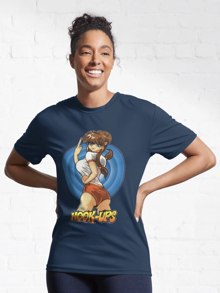 Vintage Anime Girl Hook Ups Active T-Shirt for Sale by