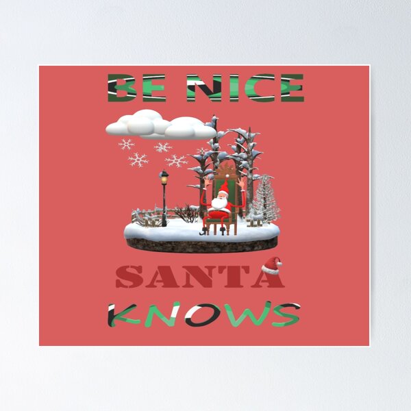 Item preview, Happy Santa -Be Nice Santa Knows designed and sold by TeesFashion.