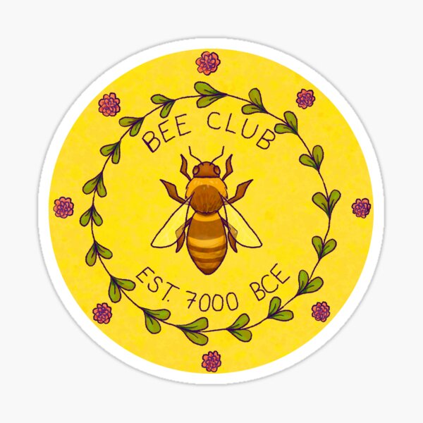 bee club doodle logo Sticker
