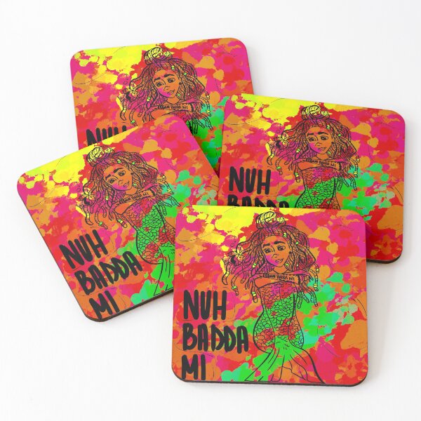 Item preview, Rasta Mermaid Nuh Badda Mi Locs dreadlocs art Jamaican vibes island vibes free spirit designed and sold by artbyadiaStore.