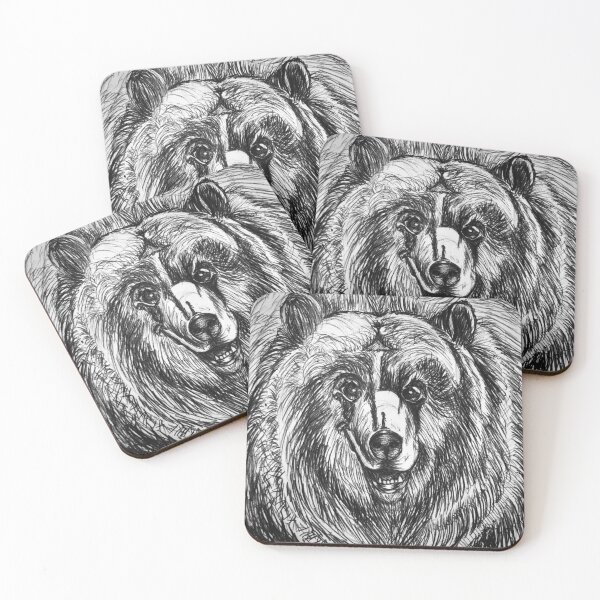Item preview, Grizzly bear inktober bulky designed and sold by Muaevanna.