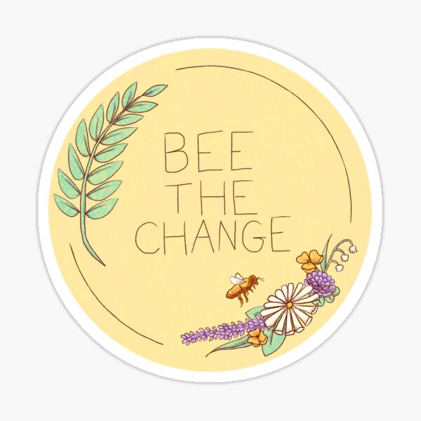 bee the change yellow background Sticker