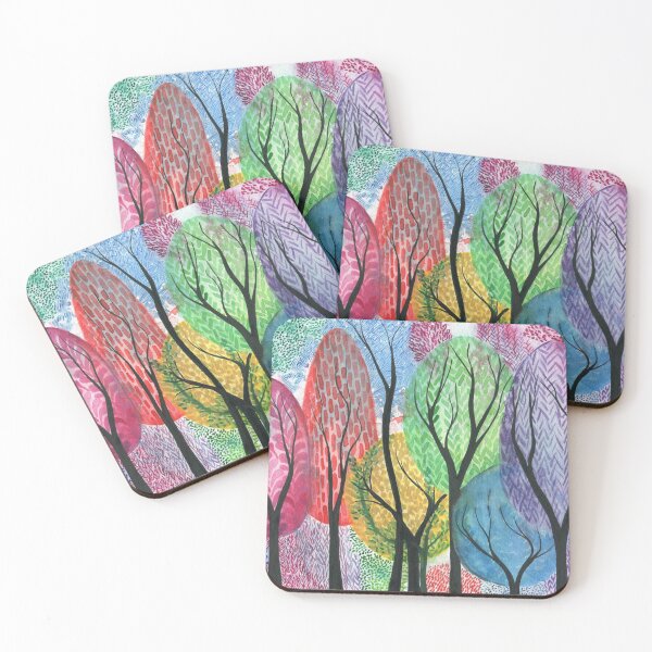 Item preview, Riotous - Rainbow trees watercolour painting designed and sold by klbailey.
