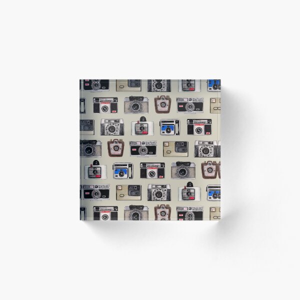 Vintage Cameras - Photography Pattern Acrylic Block