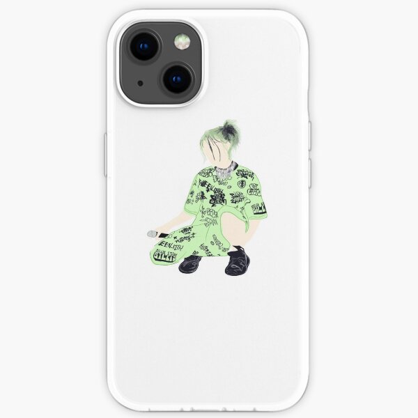 Autocollant vert Billie Eilish Coque souple iPhone