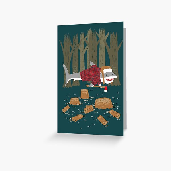 LumberJack Shark Greeting Card