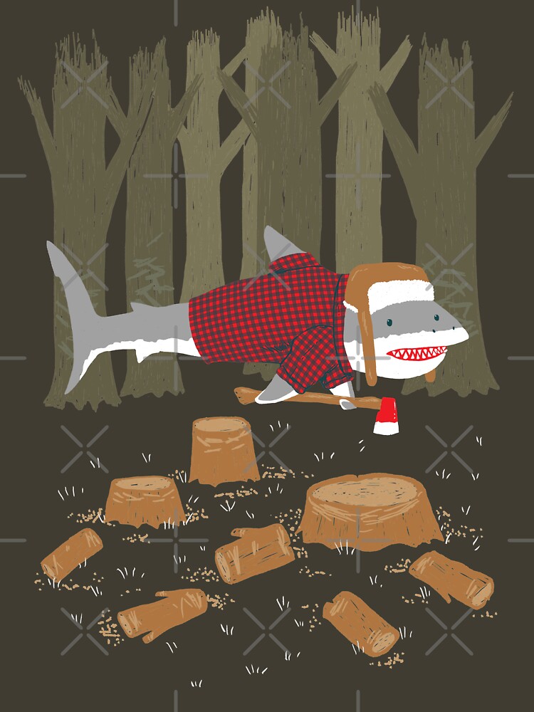 Thumbnail 7 of 7, Essential T-Shirt, LumberJack Shark designed and sold by nickv47.