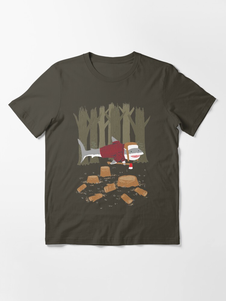 Thumbnail 3 of 7, Essential T-Shirt, LumberJack Shark designed and sold by nickv47.