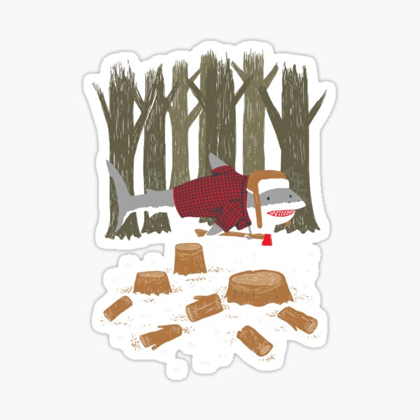 LumberJack Shark Sticker