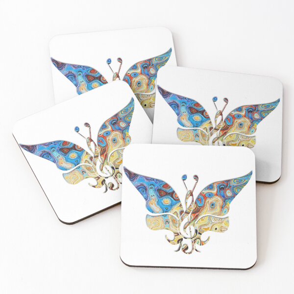 Item preview, Treble Clef Colorful Butterfly Acrylic Pour  designed and sold by TigsArts.