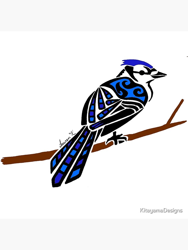 Blue Jay Tribal Design  Poster for Sale by KitayamaDesigns