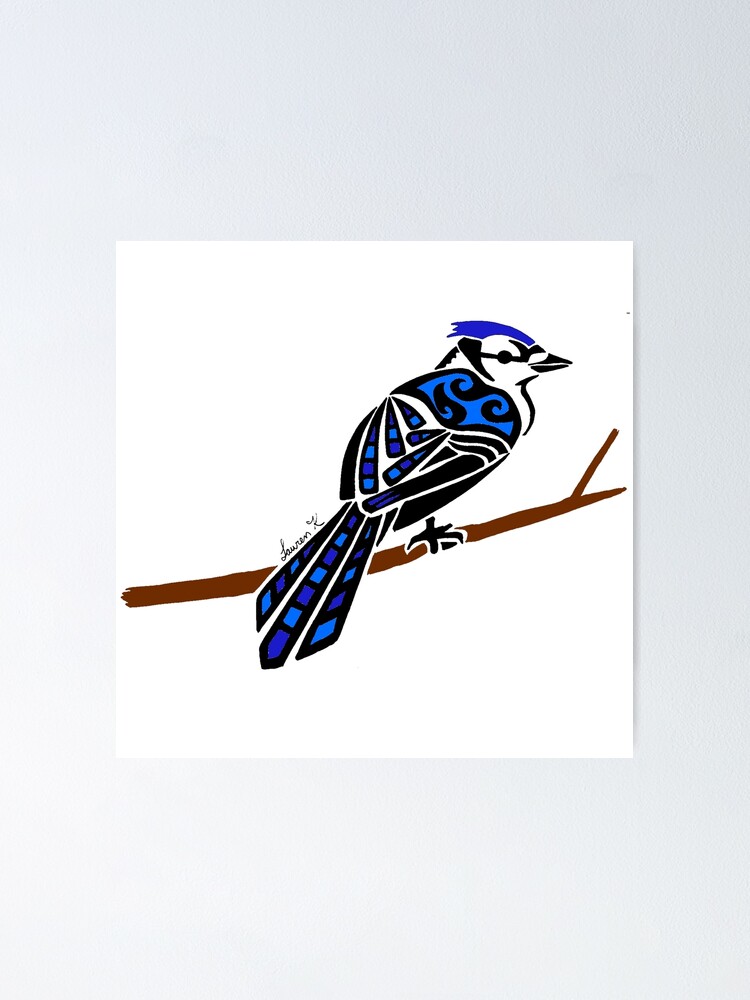 Blue Jay Tribal Design  Poster for Sale by KitayamaDesigns