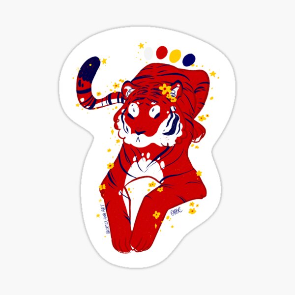 Malayan Tiger by Ortolana Clare Sticker