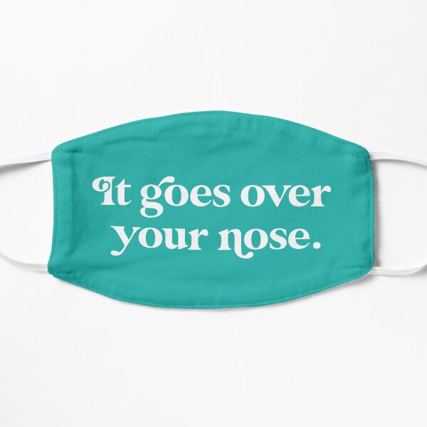 It Goes Over Your Nose with Light Sea Green Background Small Mask