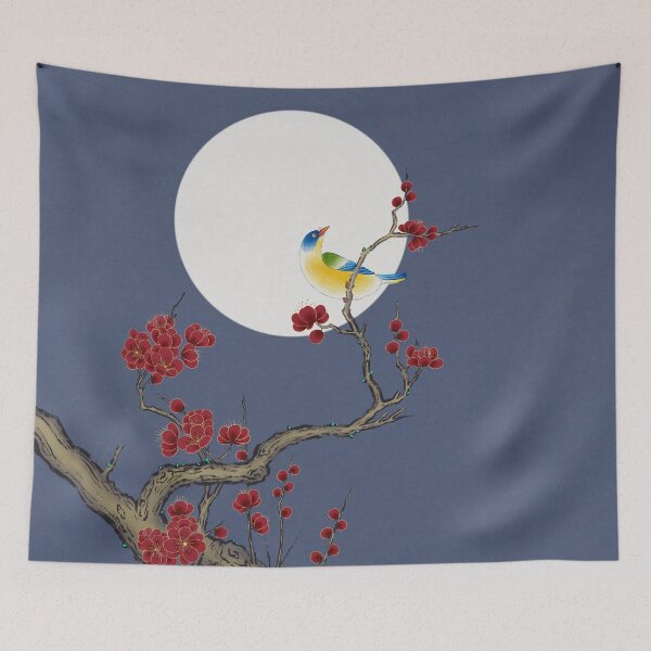 Item preview, Plum blossoms and bird, and the moon Type F (Minhwa: Korean traditional/folk art) designed and sold by minsillust.