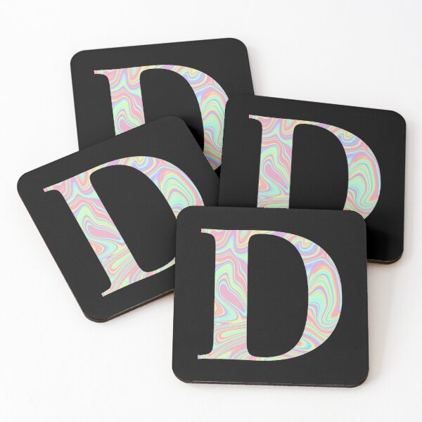 Item preview, Letter D Holographic Liquid Marble Effect Rainbow Alphabet designed and sold by Sour Soul.