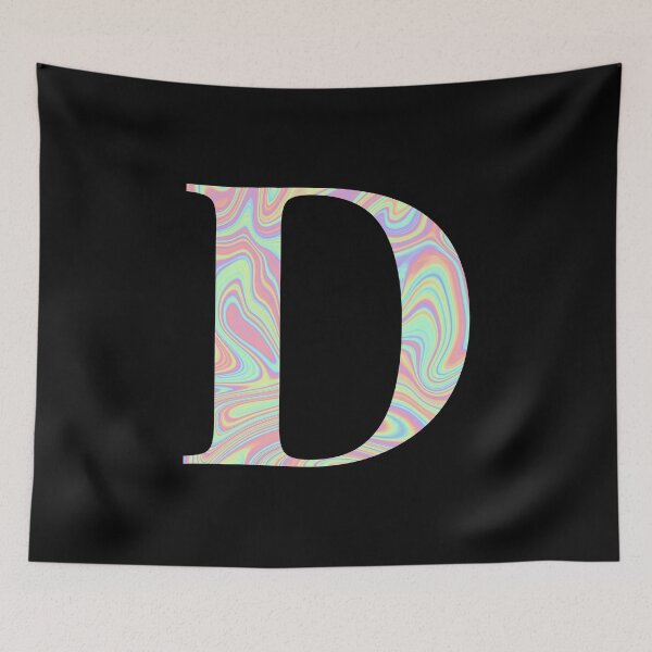 Item preview, Letter D Holographic Liquid Marble Effect Rainbow Alphabet designed and sold by Sour Soul.