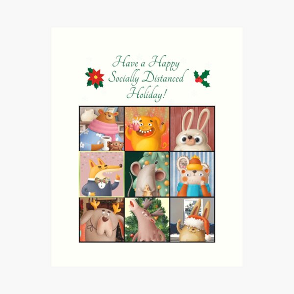 Happy Socially Distanced Holiday Art Print