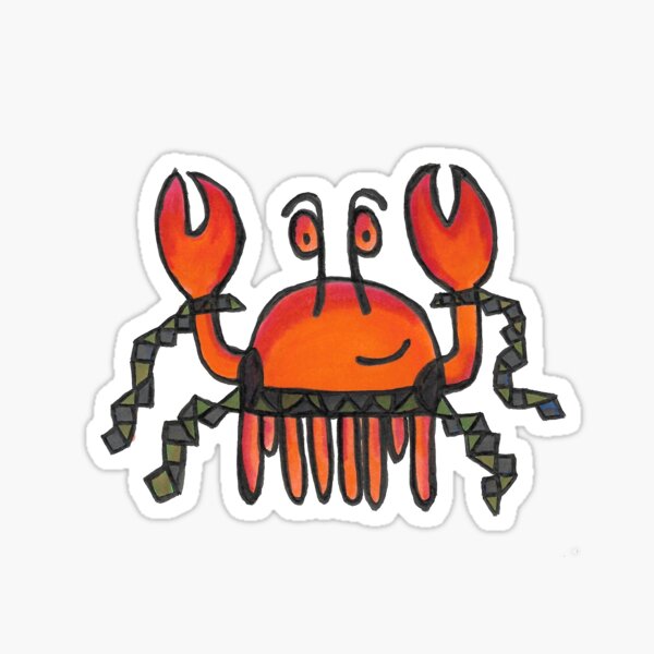Crab In Sashes Sticker